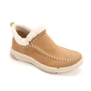 Ryka Water-Repellent Cozy Lined Slip-Ons - Ariana Honey Brown 9 Medium A705838